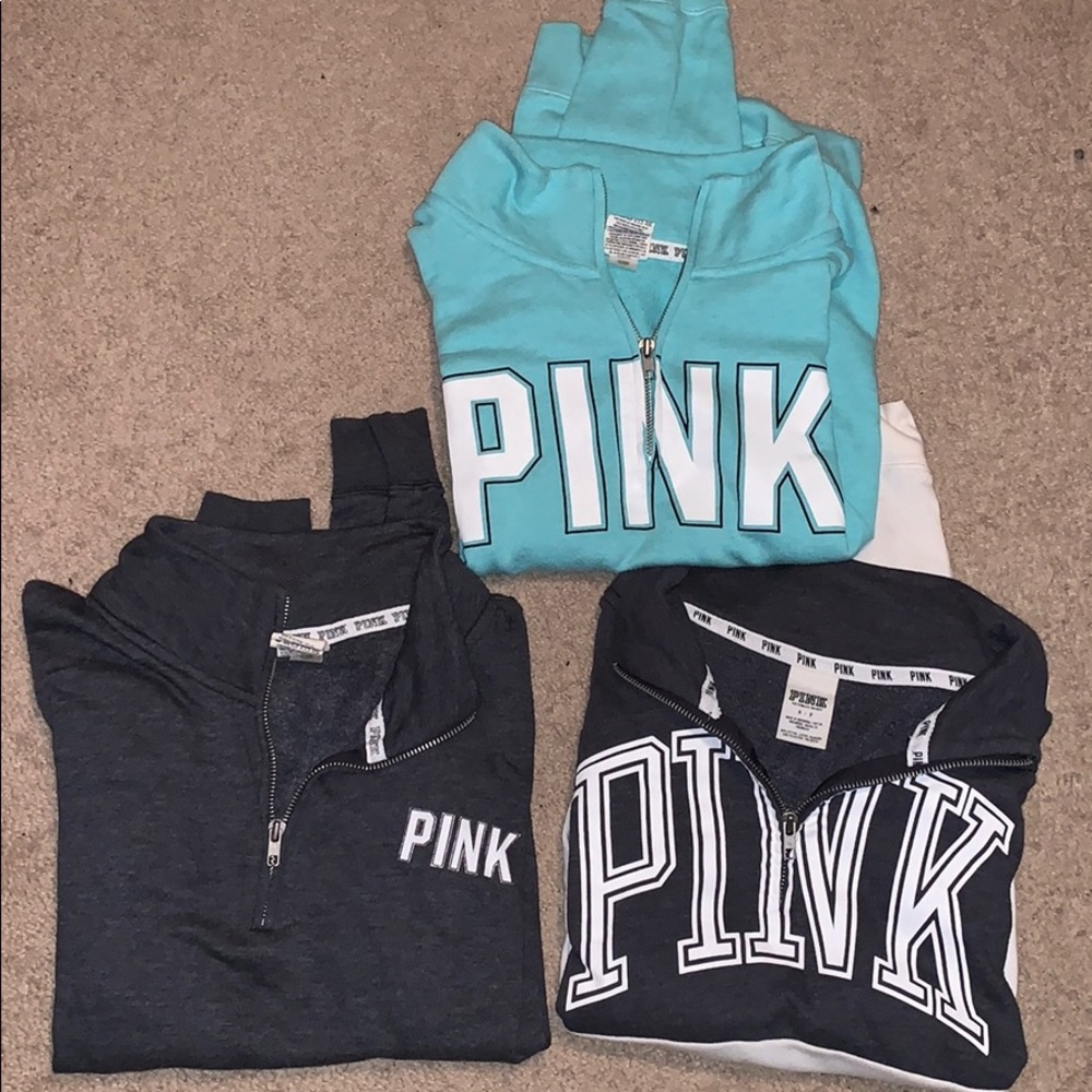 Pink quarter zips